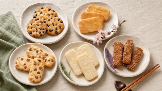 Soy is not the Japanese flavor — it is one of five. Shoyu, nori, ume, wasabi, and goma: the five core senbei finishes, w